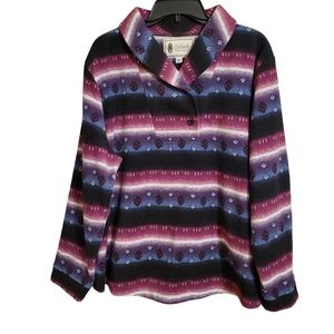 Outback Trading Co Western Print Fleece Pullover